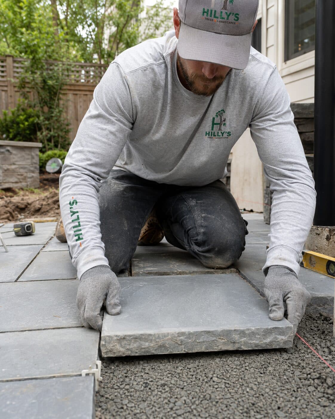 Bluestone paving install as part of a back-yard renovation